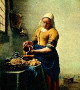 Jan Vermeer mjolkpigan oil painting reproduction